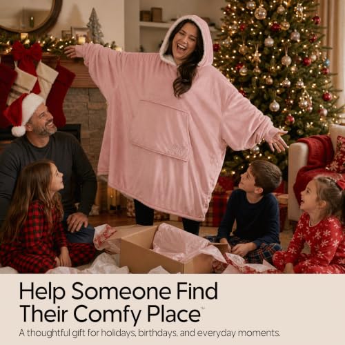 The Comfy Original Blush Wearable Blanket Hoodie - One Size, Shark Tank