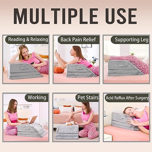 Jakoola 24" Adjustable 3-Height Leg Elevation Pillow for Blood Circulation & Swelling Relief