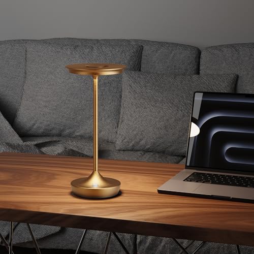 Rechargeable Outdoor LED Cordless Table Lamp 6000mAh - 2 Pack Bronze - Waterproof, Dimmable, Portable