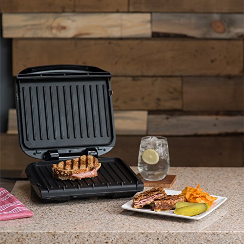 George Foreman 4-Serving Indoor Electric Grill with Removable Plates