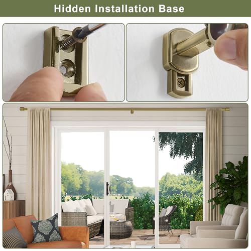 Vimayta Antique Bronze 1-1/8 Inch Heavy Duty Telescoping Curtain Rod 144-240"