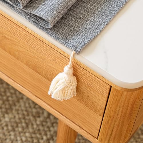 Sceous Gray 67" x 24" Coffee Table Cover with Pockets, Scratch-Resistant & Soft Winter & Spring Protector