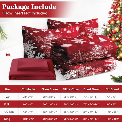 WeCozy Queen Christmas Comforter Set with Sheets - 7 Pieces (Queen / Xmas Tree 4)
