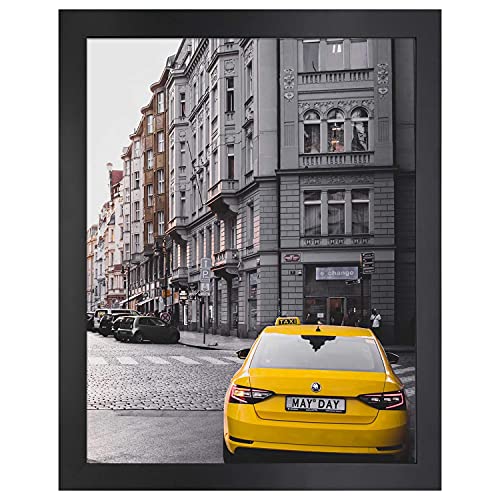 Golden State Art 16x20 Black Wood Picture Frame with Real Glass - 1 Pack