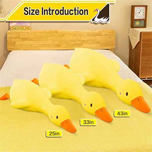 kewo Duck Plush Pillow Stuffed Animal Toy, Cute Giant Goose Plush Duck Stuffed Animal,Super Soft Hugging Pillow for Kids Bedding (Yellow,25.5 in)¡¦
