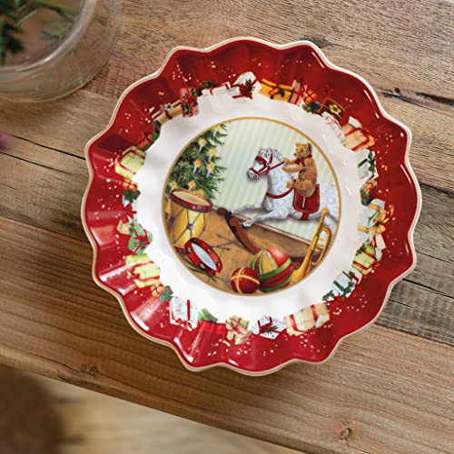 Villeroy & Boch Toy's Fantasy Christmas Pastry Bowl 16.5x16.5x3.5cm, Colorful Rustic Design