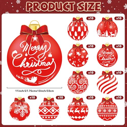 OBUSATT 100Pcs Disposable Christmas Ball Placemats - Holiday Table Decor