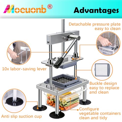 French Fry Cutter for Potatoes & Vegetables - Labor-Saving Food Chopper
