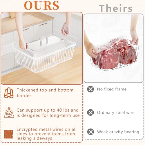 Large Freezer Organizer Bins - 6 Pack, Adjustable Fit for 10-20 Cu.Ft Freezers - Leak-Proof Bottom