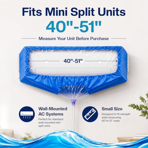 Mini Split Cleaning Bag 40-51 Inch Waterproof AC Maintenance Cover - Reusable