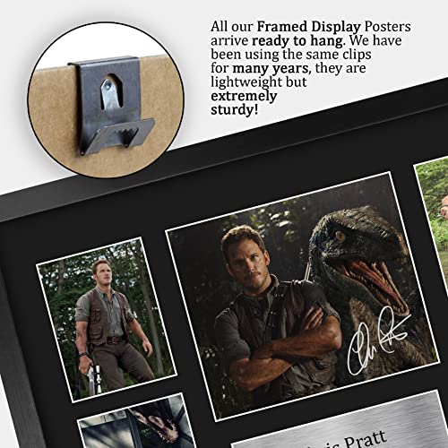 16x12in Chris Pratt Jurassic World Owen Grady Signed Photo – Framed 16" x 12" Movie Memorabilia