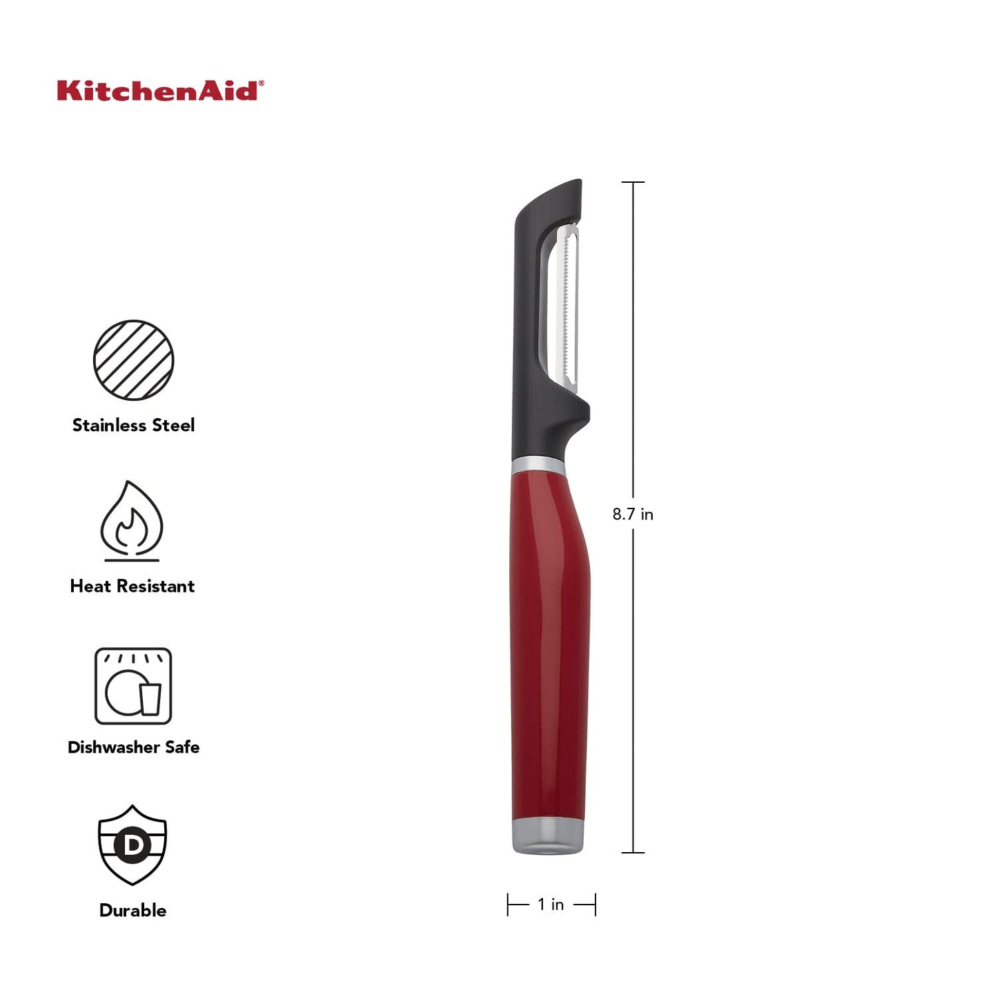 KitchenAid Gourmet Euro Peeler, 8.7-Inch, Red