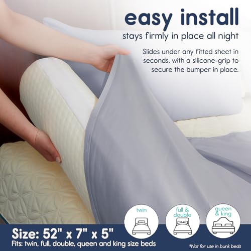 1-Pack Foam Bed Bumper for Toddlers - Safe Bed Rail for Toddler & Bed Safety