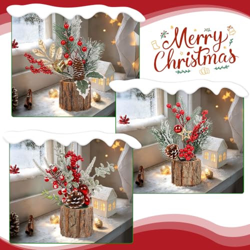 Lulu Home 3 Pcs Mini Christmas Tabletop Trees, Artificial Centerpiece