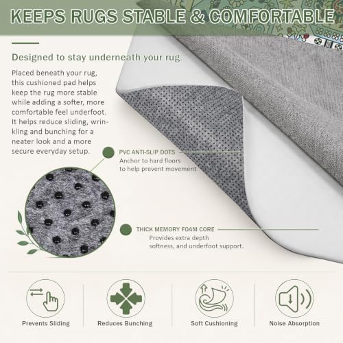 Non Slip Cushioned Rug Pads Carpet Padding 8x10 Ft, 1/4 inch Thick