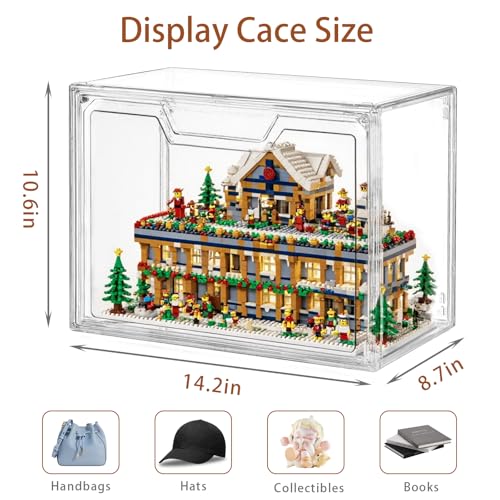 Freebat 5-Pack Stackable Acrylic Display Cases with Lids for Collectibles & Storage