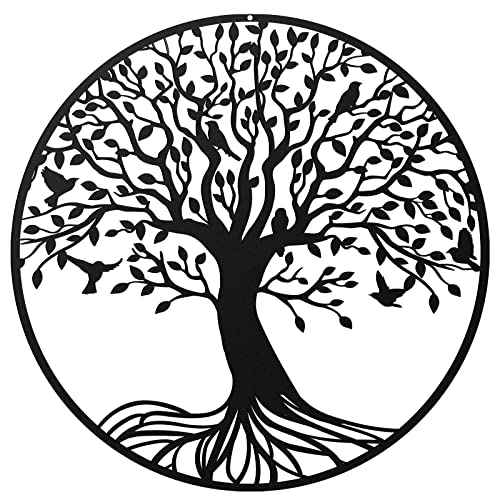 Demissle Tree of Life Metal Wall Art 11.8 Inch Wall Hanging Family Tree Wall Decor Hanging Garden Sculptures for Bedroom Living Room Decor Indoor Outdoor Decoration Christmas gift