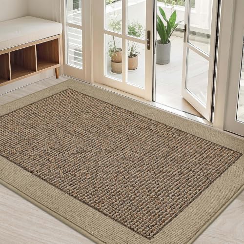 Indoor Door Mat 32x48 Taupe Dirt Trapper Non-Slip Entrance Rug - Low Profile