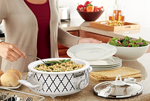 Crock-Pot 2.5 Quart Casserole Slow Cooker - White/Blue, Compact & Easy to Use