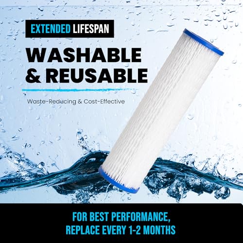 10 Inch Sediment Filter Cartridges 50 Micron for Cold Plunge Baths - 4 Pack