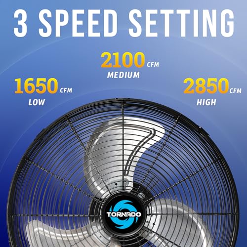 16 Inch Pro Series Oscillating Wall Mount Fan - Heavy Duty Industrial Ventilation - Tornado Variation 1
