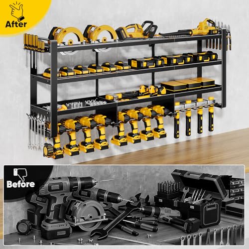 49-Inch Power Tool Organizer Wall Mount - Heavy Duty Garage Storage Rack