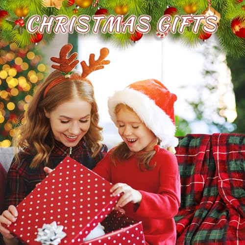 Tiamon Christmas Throw Blanket Set with Sherpa & Flannel, 50x60 Inches