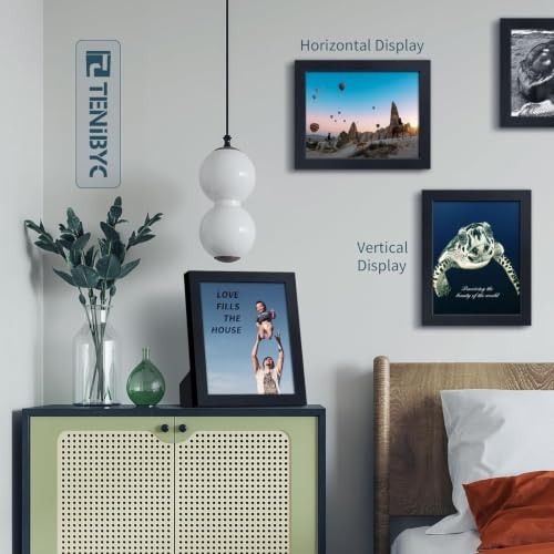 Black 8.5x11 Picture Frame 3 Pack - Wooden Photo Frame with Glass - Wall & Table Display - Variations of THIS listing