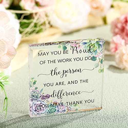 Yookeer Thank You Gift for Employees Coworker, Be Proud of the Work You Do Work Anniversary Christmas Appreciation Gift for Women Men Colleague(Bright Style)