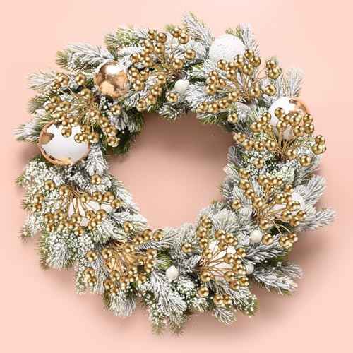 BBTO 200 Pack Artificial Holly Christmas Berries on 100 Wire Stems 8 mm Fake Berries for Christmas Tree Decorations Wreath Craft Wedding Party Favor (Gold)