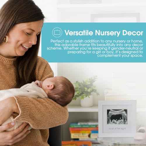 Pearhead Love at First Sight Sonogram Picture Frame, Gender Neutral Ultrasound Keepsake, Ideal Pregnancy Gift, Baby Shower and Nursery Decor, 4¡±x3¡± Photo Insert, White