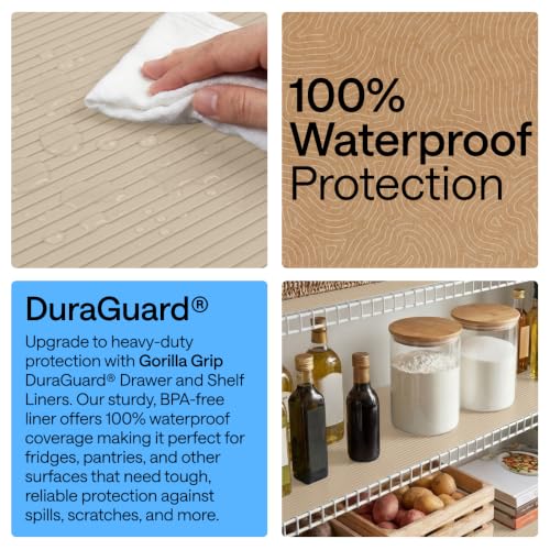 Gorilla Grip Waterproof Non-Adhesive Shelf Liner 12x10ft, Beige
