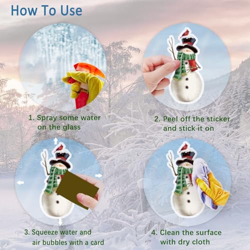 XINMEIXIN Christmas Snowflake & Snowman Window Stickers - Warmth Edition, 90 Pcs