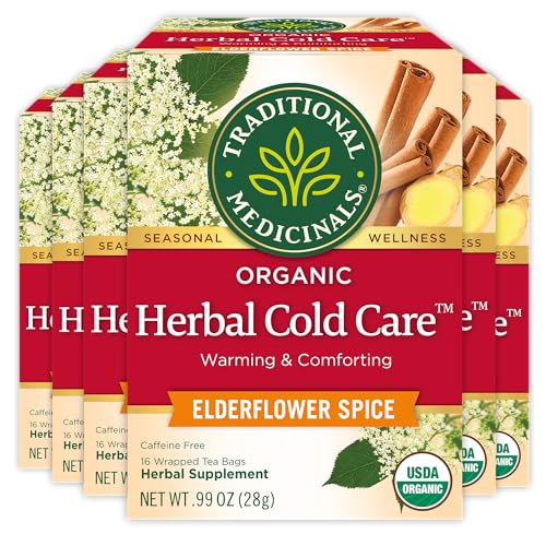 Herbal Cold Care Tea Set - 96 Organic Tea Bags - Pack of 6
