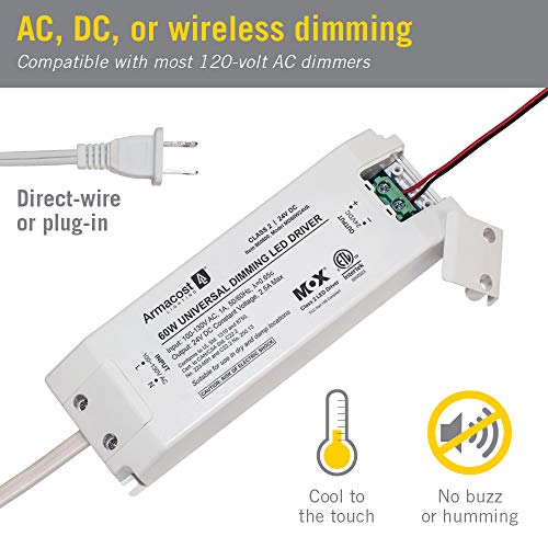 Armacost Lighting Series 1 60W 24V Dimmable LED Driver TRIAC for AC/DC Lighting