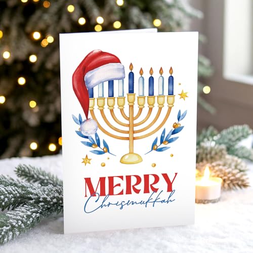Whaline Hanukkah Candlestick Christmas & Hanukkah Greeting Card Set 24 pcs