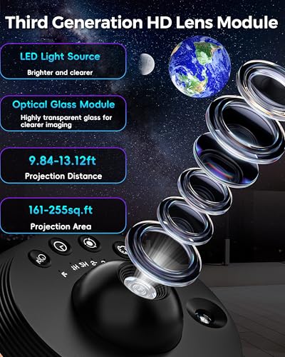 FLEWKEN Galaxy Projector 13-in-1 Star & Solar System Night Light for Bedroom