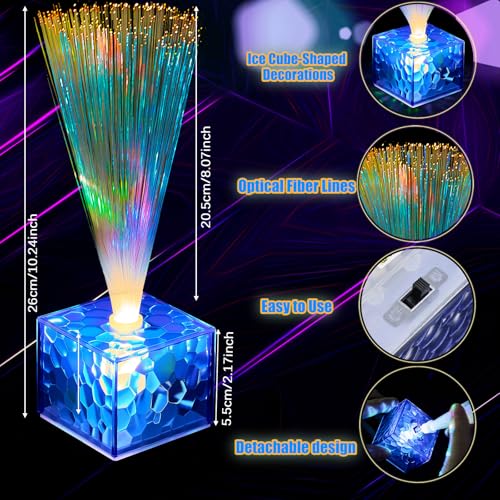 Amylove 16 Pcs Mini Fiber Optic Lamps 10 Inch Glow In The Dark Party Favors