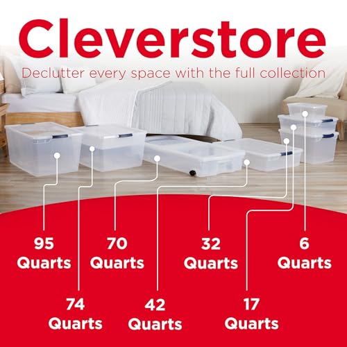 Rubbermaid Under the Bed Storage Boxes 68 Quart Low Profile 2 Pack with Wheels & Dual Lids