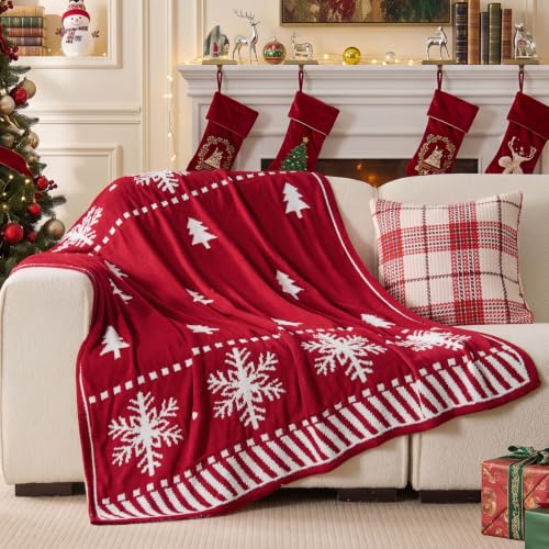BEDELITE Red Snowflake Christmas Throw Blanket 50x60 - Throw(50"x60")