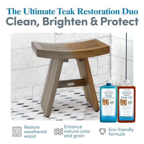 Teak Care Kit with Oil, Cleaner & Brightener for Outdoor & Indoor Furniture