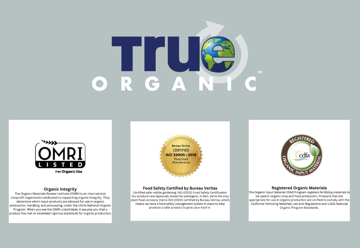 True Organic Blood Meal - High-Nitrogen Fertilizer for Rapid Growth - 3lb Bag Covers 104 Sq. Ft.