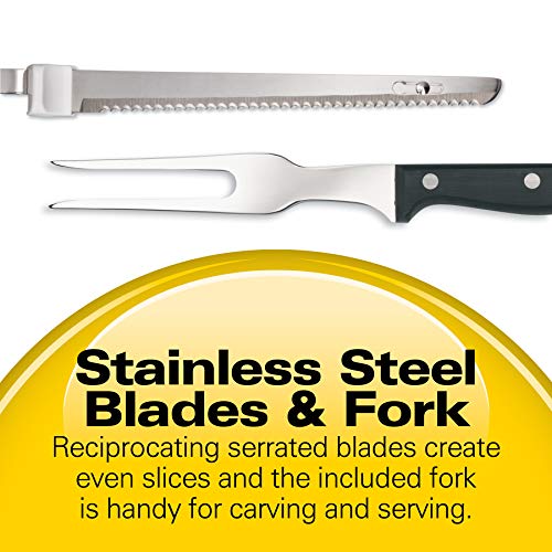 Hamilton Beach Electric Carving Knife Set with Stainless Steel Blades & Storage Case