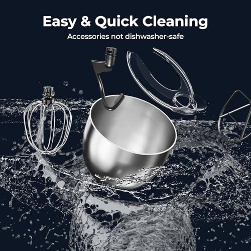 Electactic Black 5.3 Quart Electric Stand Mixer with 12 Speeds, Low Noise