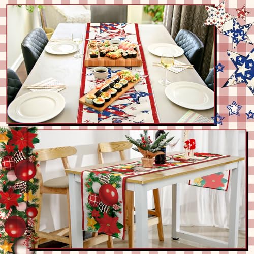 LemonRoad 8 Pcs Holiday Table Runners Set – 13x72in Farmhouse Fall/Christmas Decor (Variant: 8 pcs)
