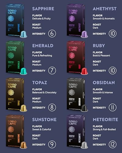 Espresso Pods Variety Pack 80 Count for Nespresso Original Machines - 10 Pack of 8