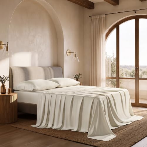 EverGrace Queen Tencel™ Sheet Set - Bone, Breathable & Cooling Bedding