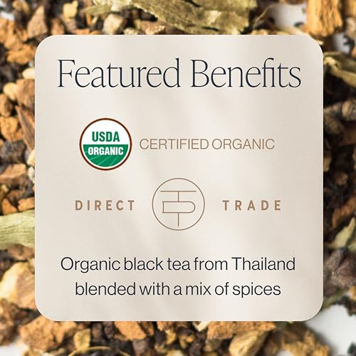Organic Black Masala Chai Loose Leaf Tea - Caffeinated, 1lb - Spiced Indian Blend with Citrus