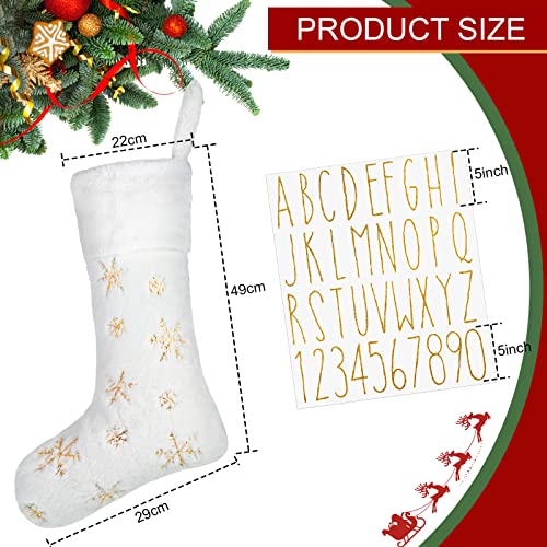 6 Pack Christmas Burlap Stockings 18 Inch White Gold Holiday Decor