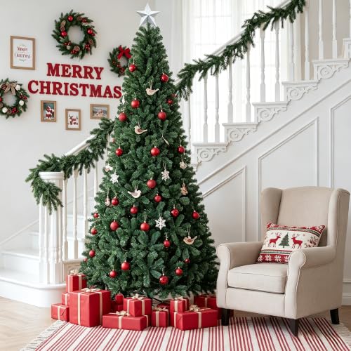 6ft Artificial Christmas Tree with 1200+ Branch Tips - Easy Assembly Holiday Decor